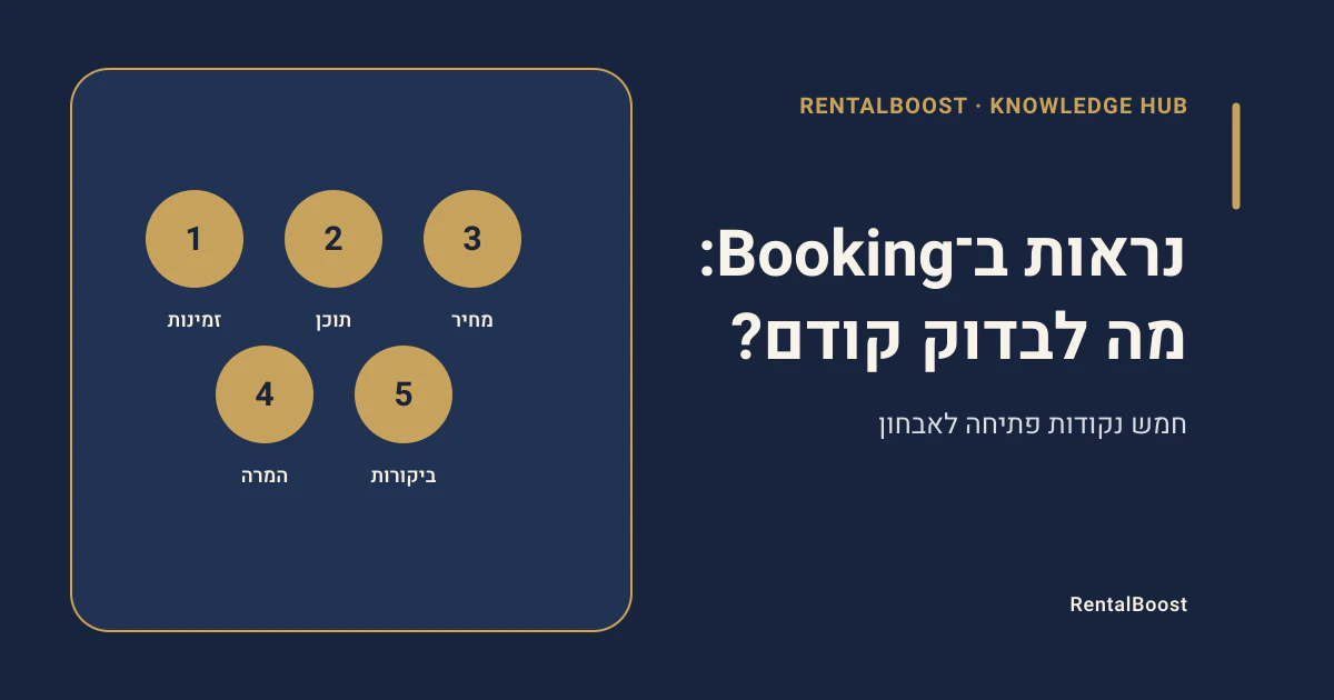 איך לשפר נראות ב־Booking.com: אבחון לפני הנחות ומבצעים