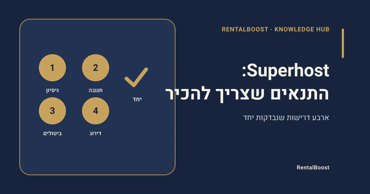 Superhost ב־Airbnb: התנאים, ההערכה ומה הסטטוס אומר